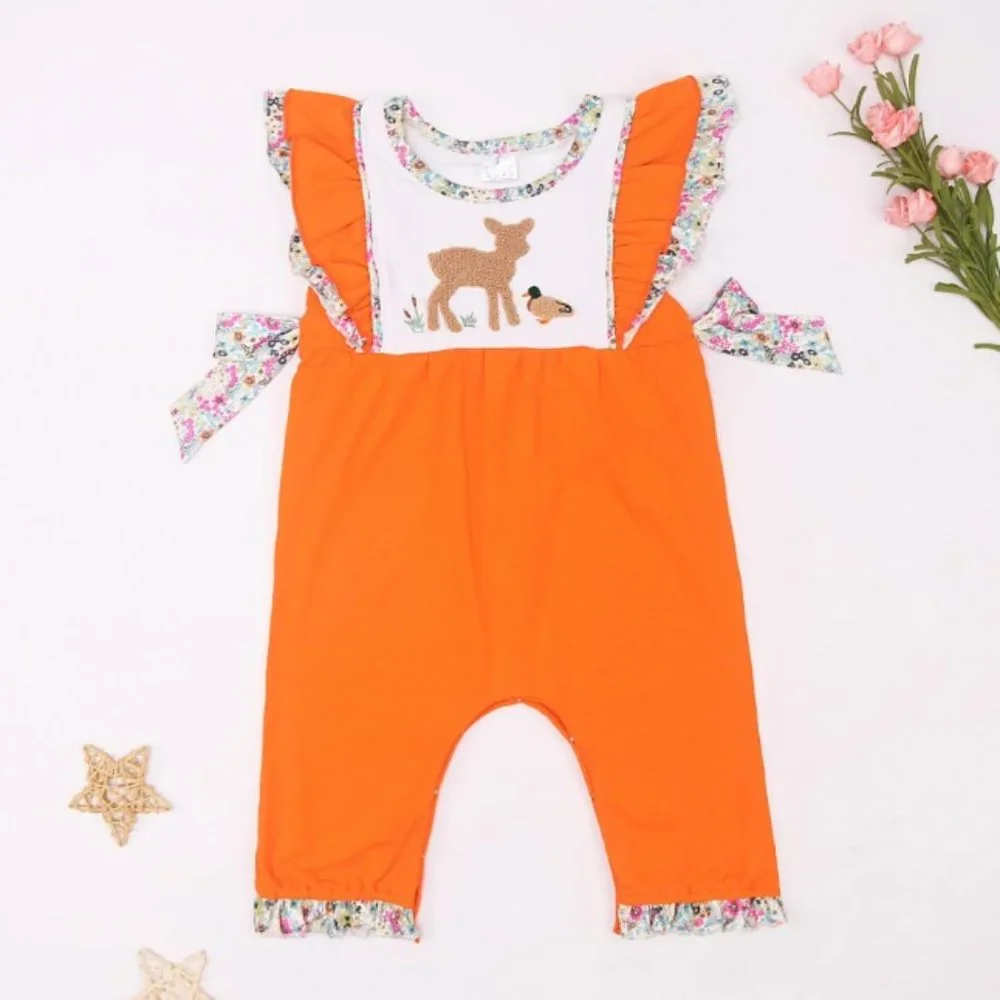 Boutique Deer Duck Baby Girls Romper Jumpsuit
